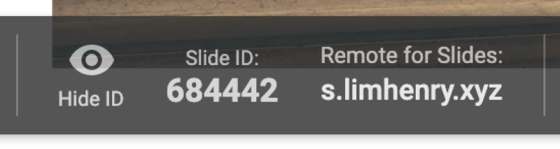 Remote for Slides ID showing on Google Slides