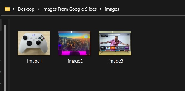The images from the Google Slides are stored in a folder named image