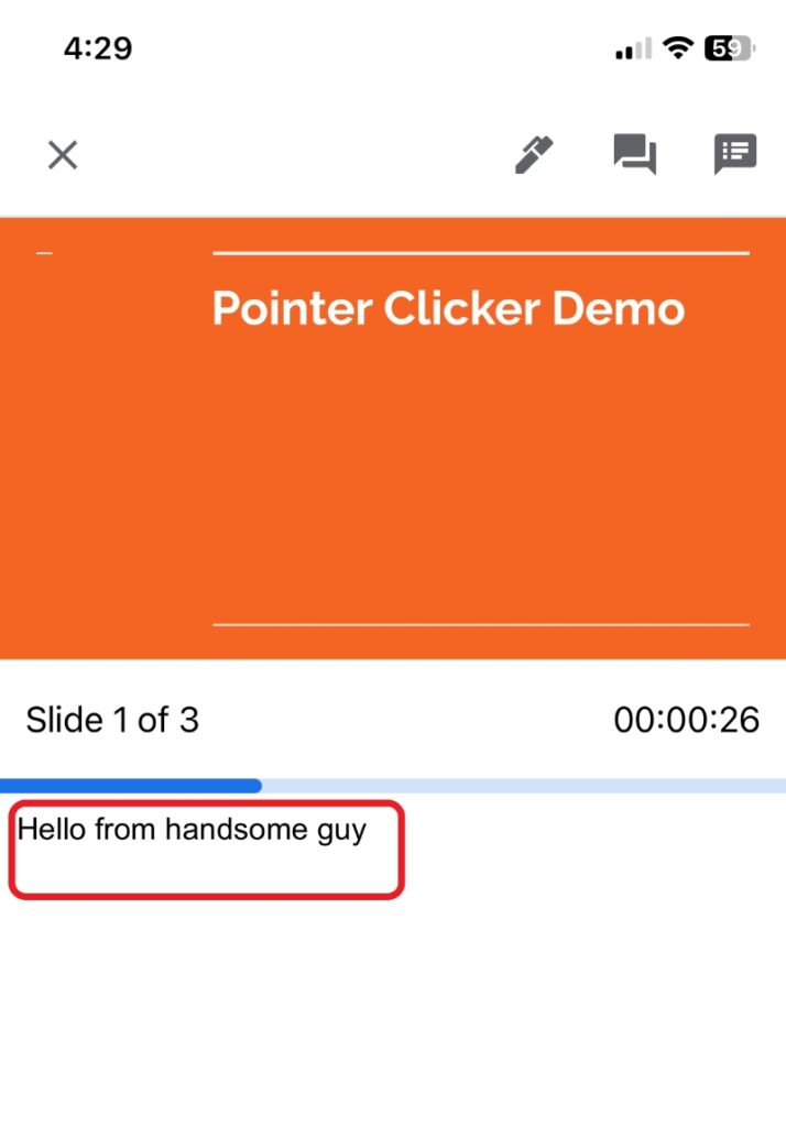 a speaker view note shown in Google Slides