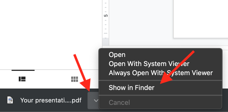 open your slide file in download folder