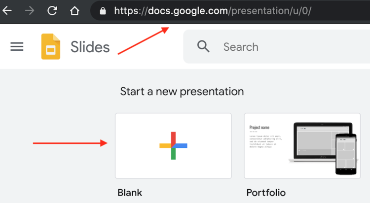 start a new presentation slide