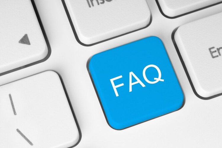 FAQ blue button