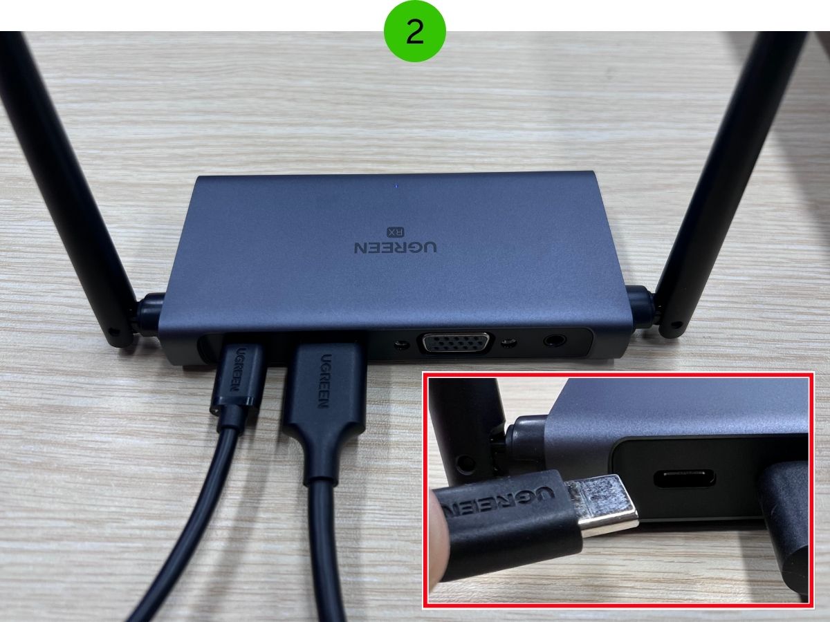 The complete connection of the HDMI receiver