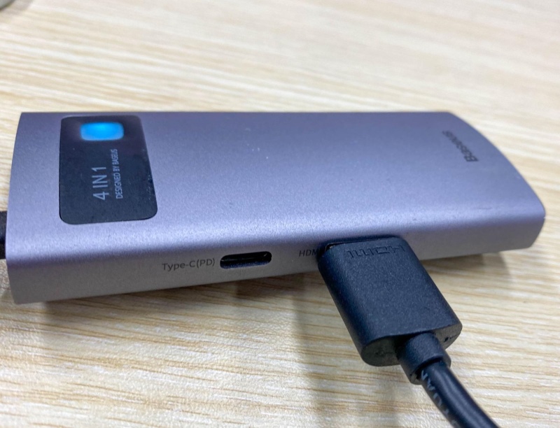 connect an HDMI cable to a USB-C hub