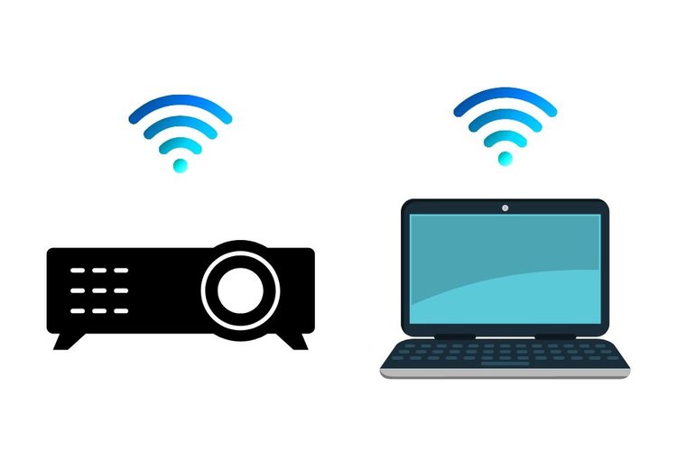 Laptop und Epon-Projektor über dasselbe WLAN-Netzwerk