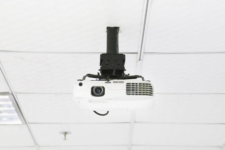 hanging projector from the drop ceiling