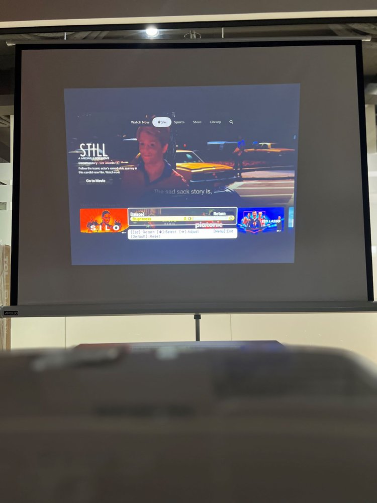 projector displays dim image on a screen