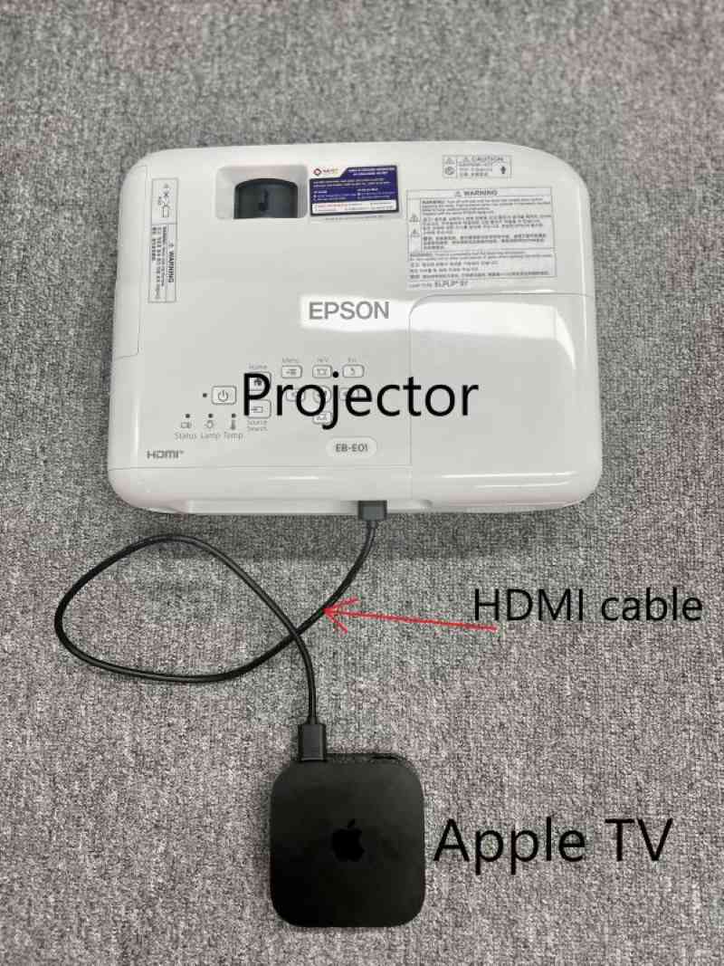 Apple TV connect to an Epson projector with HDMI cable