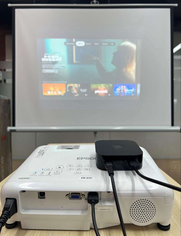 Apple TV connected to an Epson projector