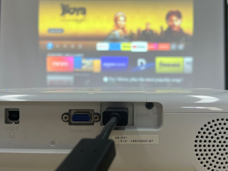 Epson projector with FireStick streaming device is connecting