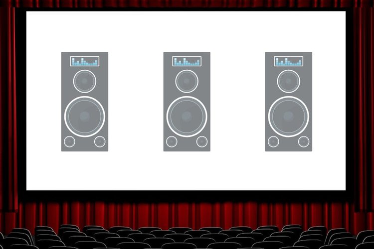 Center speaker sale behind screen