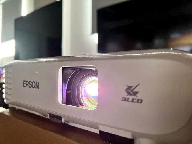 epson projector look from right rear