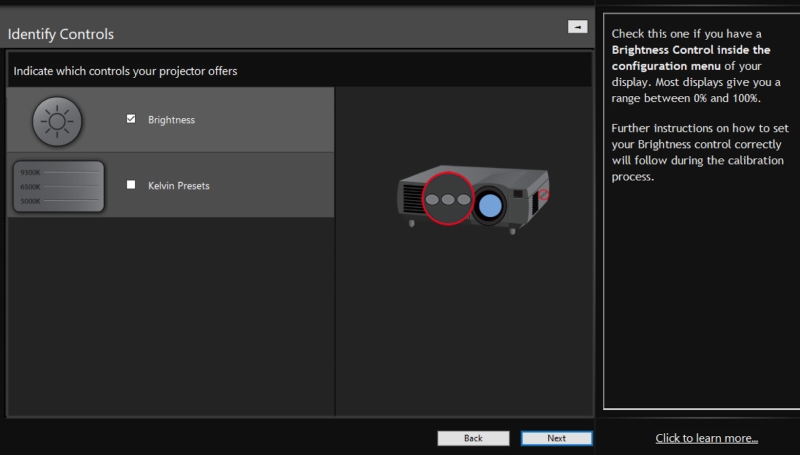 Identify controls on SpyderX Elite software