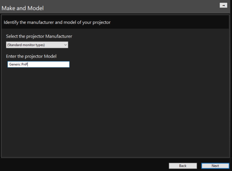 Make and Model screen on SpyderX Elite software