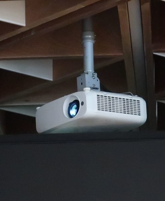 Panasonic projector mounted on the ceiling
