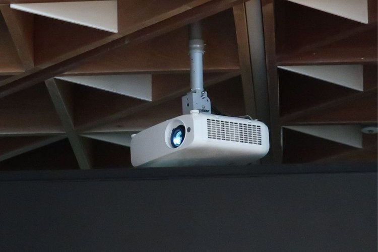 Panasonic projector mounted on the ceiling