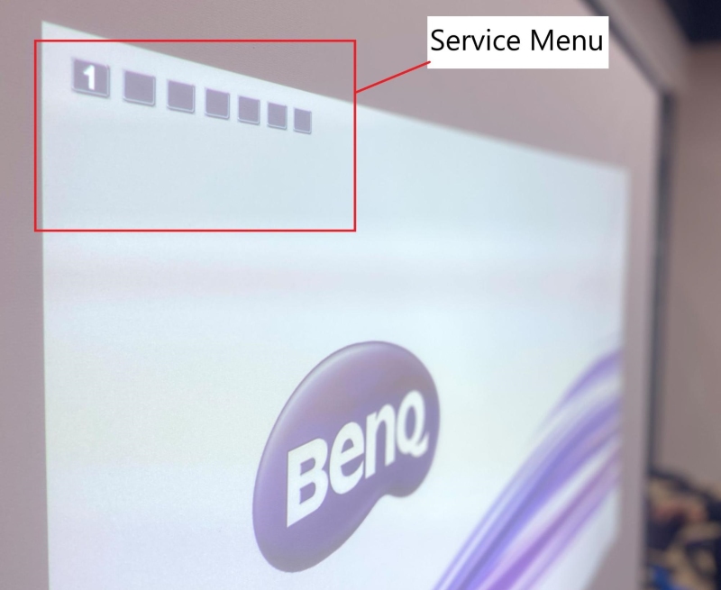 Service Menu showed up on BenQ projector screen
