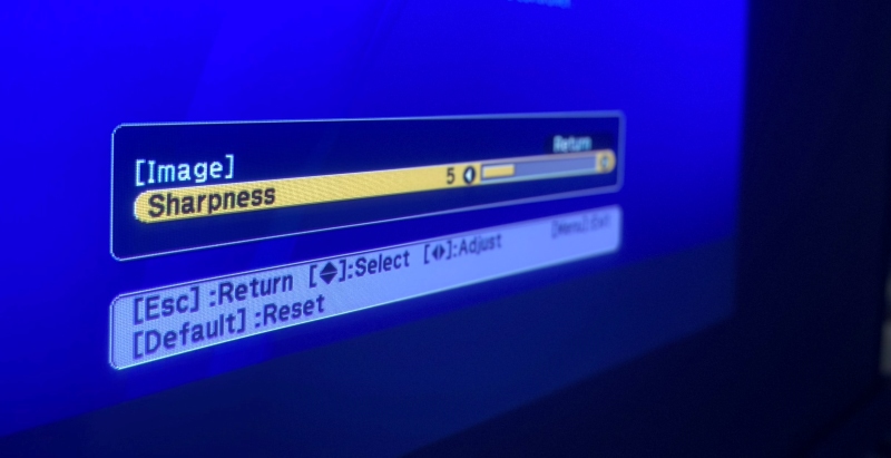 Sharpness in Epson projector settings