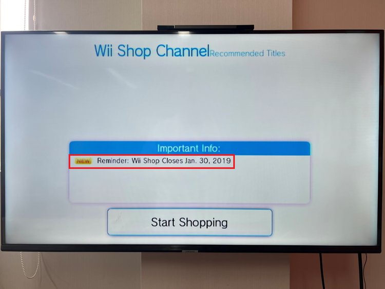 Wii shop is no longer supported on Jan 19, 2019