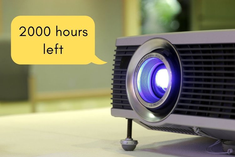 an LCD projector with 2000 hours lamp life left