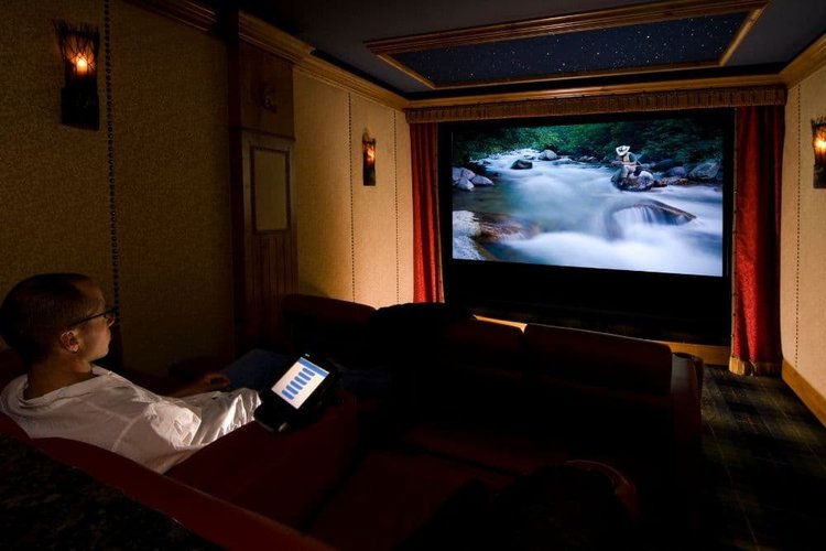 home theater with WXGA projector