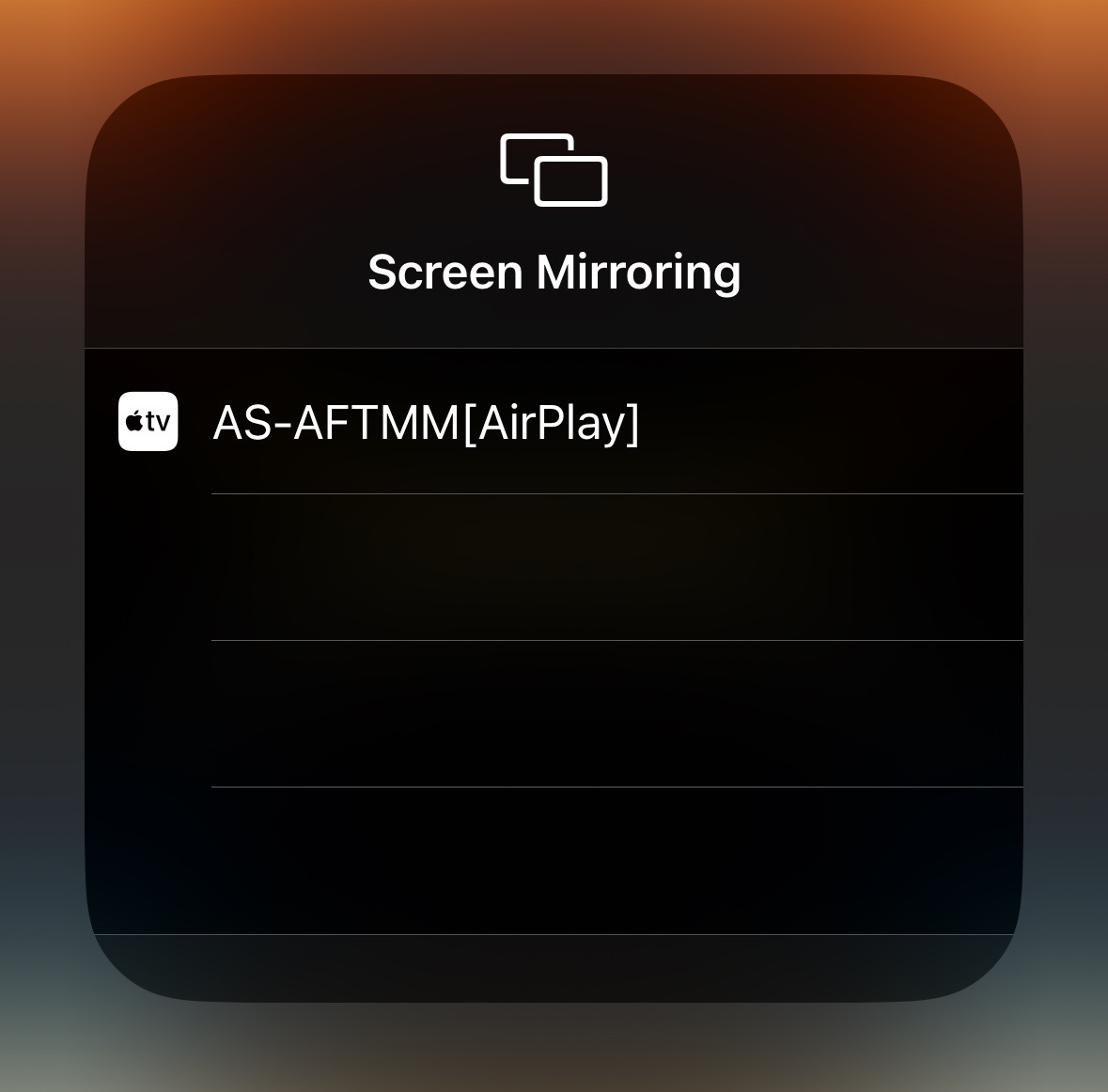 airscreen app name appears on an iphone airplay list