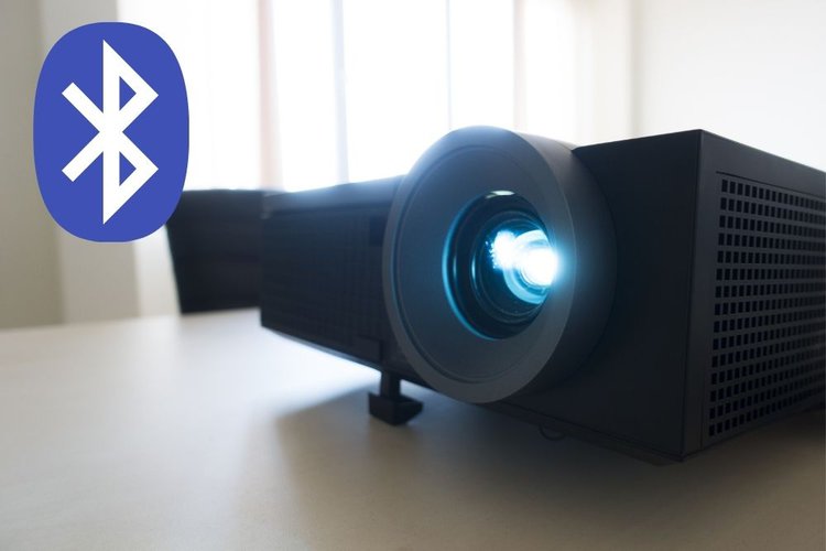 a black projector with built-in Bluetooth access