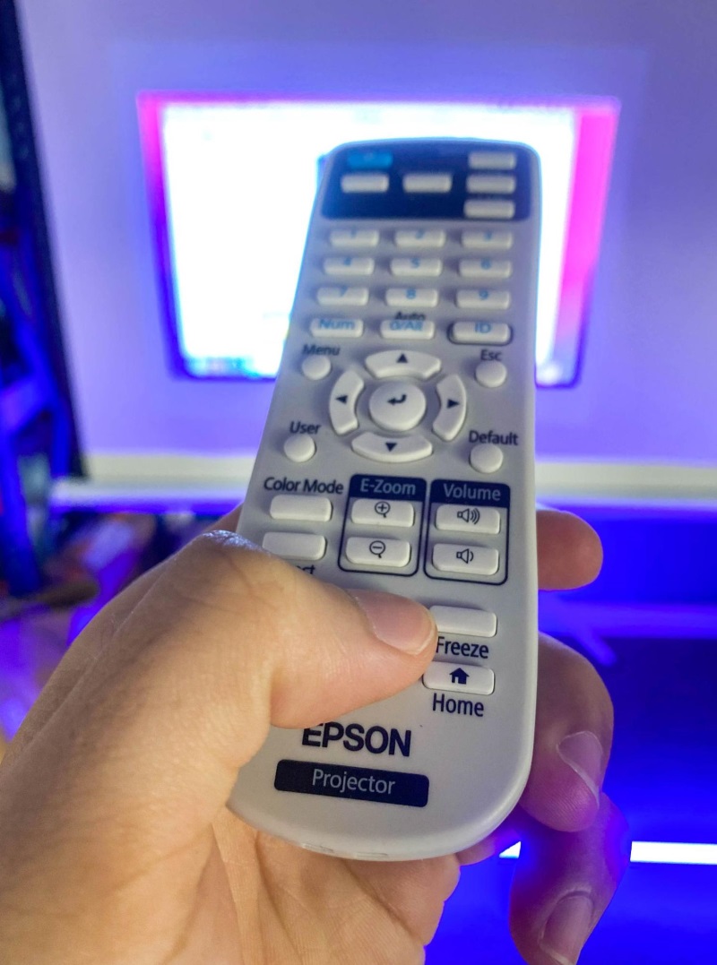 Freeze button on Epson projector remote control