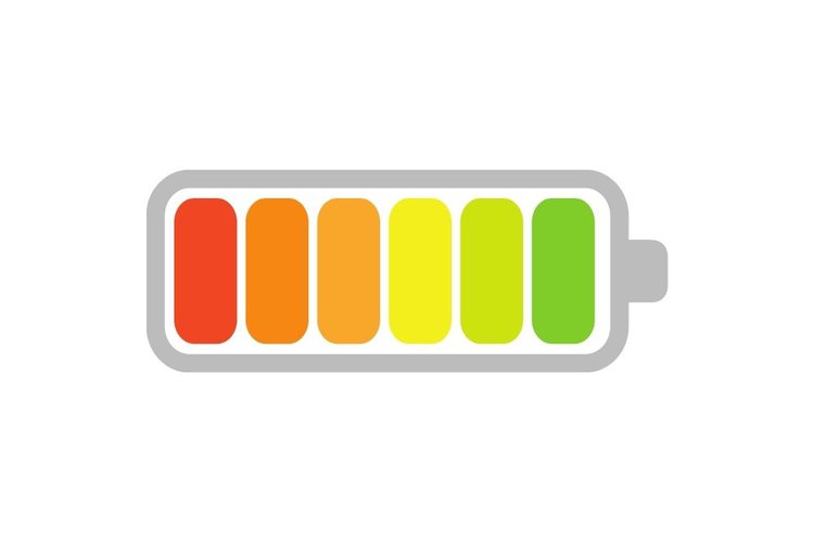 Eine bunte Batterie in Grafik