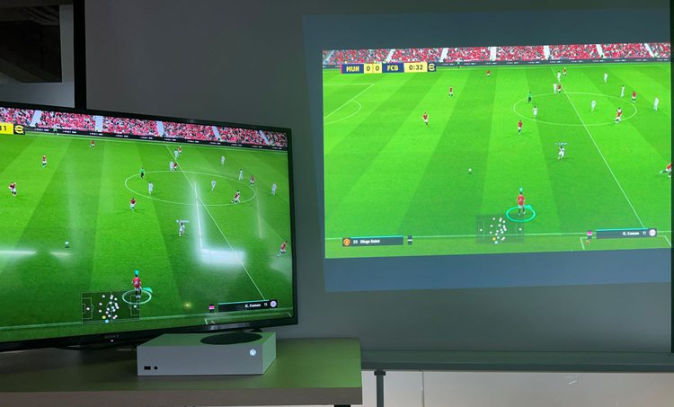 Efootball on projector and on Sony TV