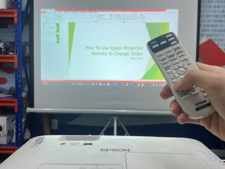 How to Use an Epson Projector Remote to Change Slides (Google Slides, PowerPoint)?