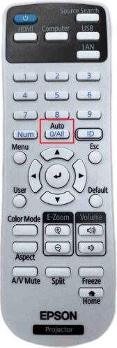 Auto button on Epson projector remote