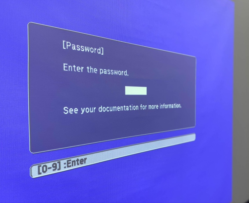 Epson projector enter the password screen