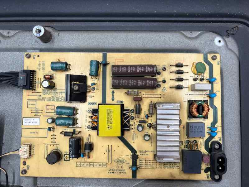 power supply board inside a TV