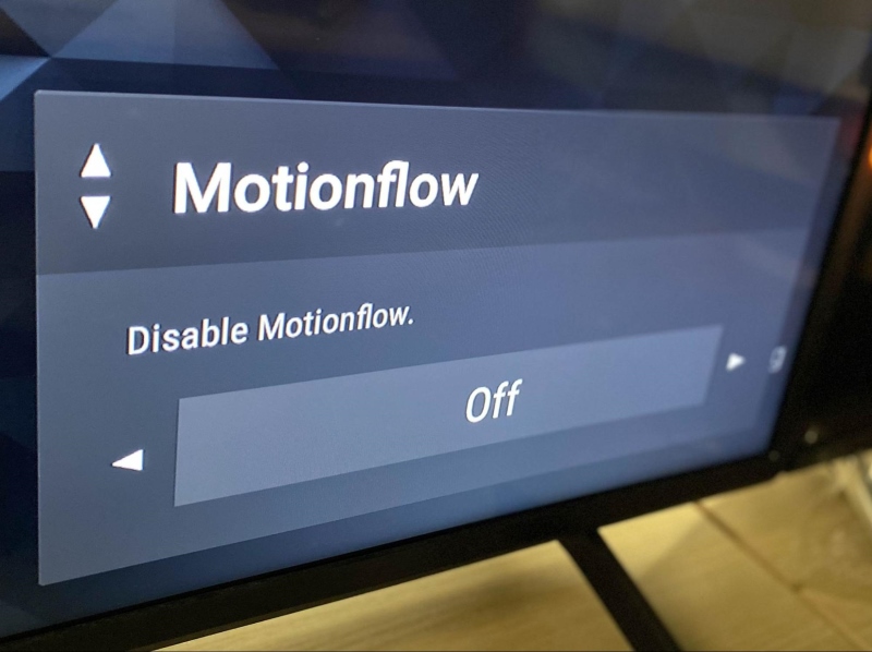 turn off the Motionflow feature on the Samsung TV