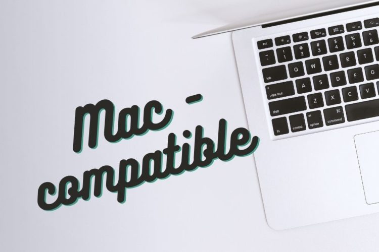 Ein Macbook mit Mac-kompatiblem Wort