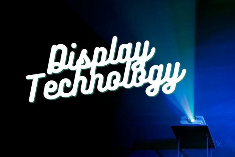 Ein Projektor in einem dunklen Raum mit Display-Technologie