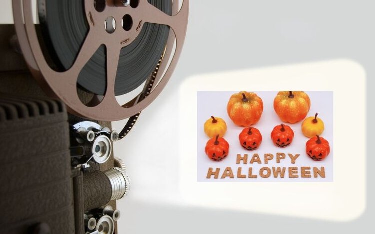 Halloween on projector screen
