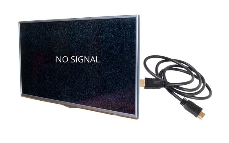 No signal monitor with HDMI cable