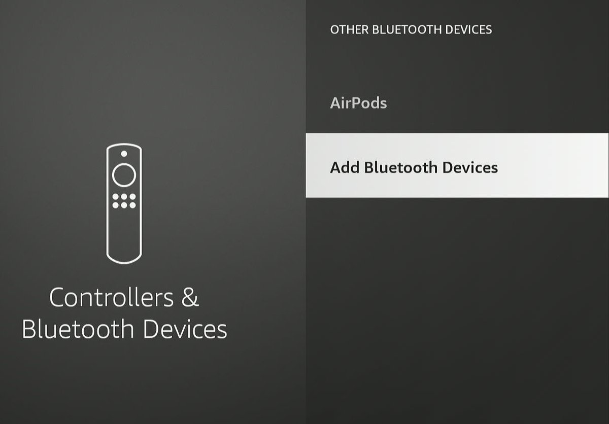 The Add Bluetooth Devices feature form the controllers & Bluetooth devices on Fire TV