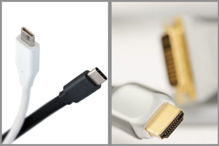 USB-C cables and HDMI cables