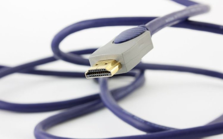 a purple HDMI cable