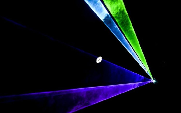 colored laser beams