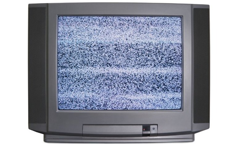 old television with pixelation