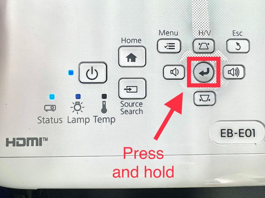 Reset, Turn on, & Unlock an Epson Projector Without a Remote A