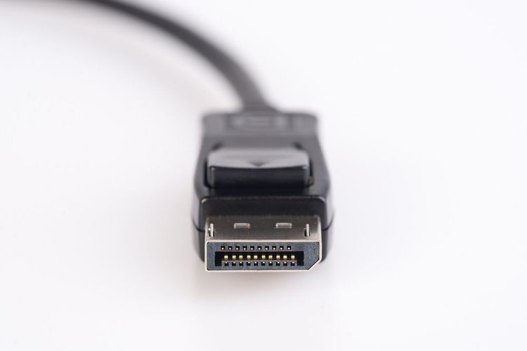 A Close-up of displayport cable