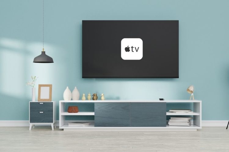 A TV having an Apple TV
