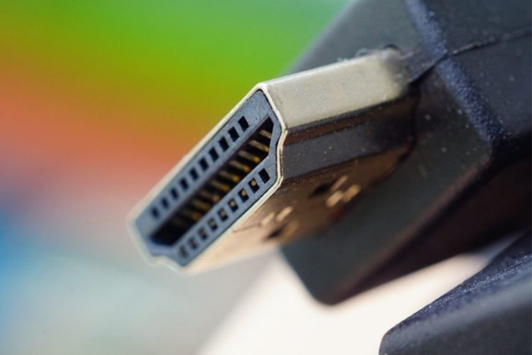 A close-up of HDMI cable