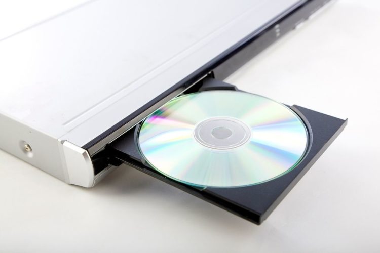 A white DVD player