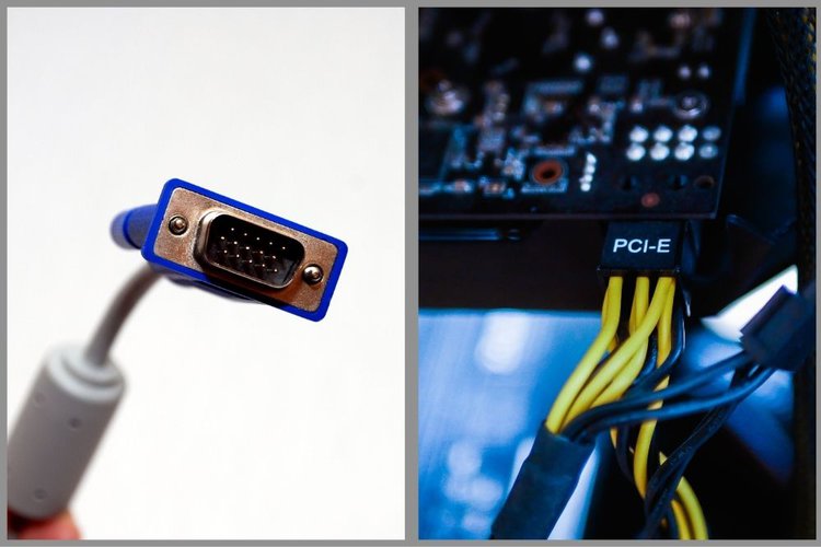Blue VGA cable and PCIe